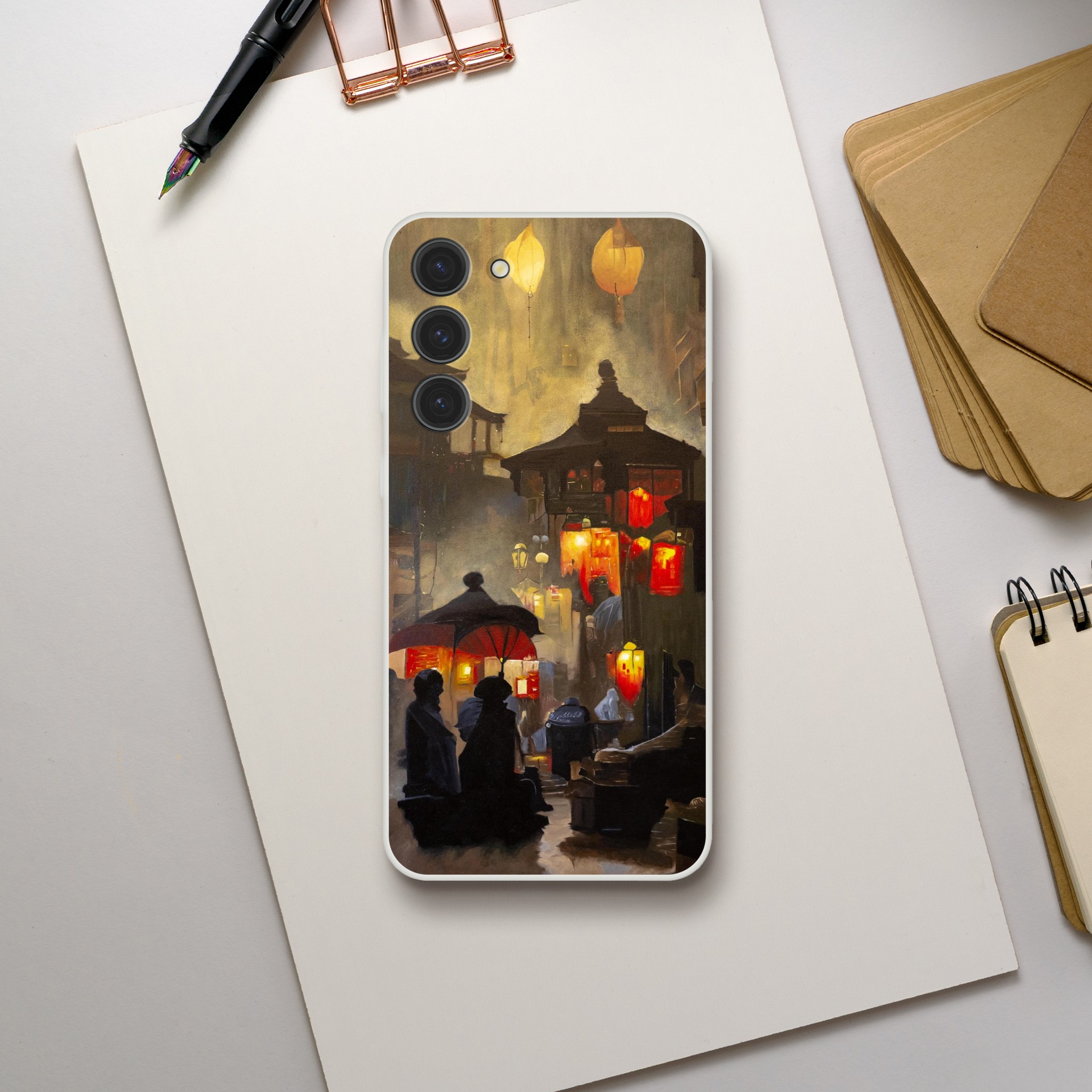Coque Flexible Samsung Ruelle de lumières – coque artistique transparente inspirée d’une œuvre lumineuse de Sev