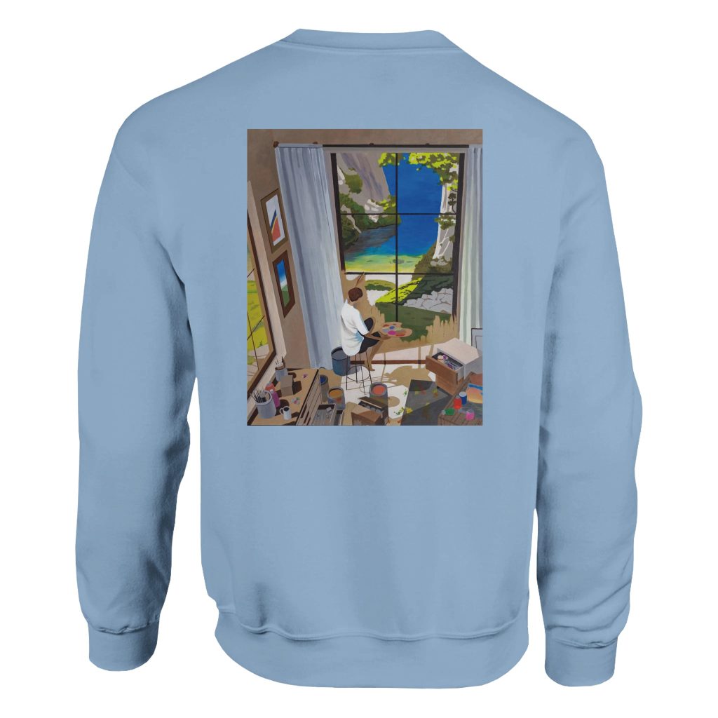 Sweat ras du cou Fenêtres de l'âme – design artistique poétique et introspectif signé Sev