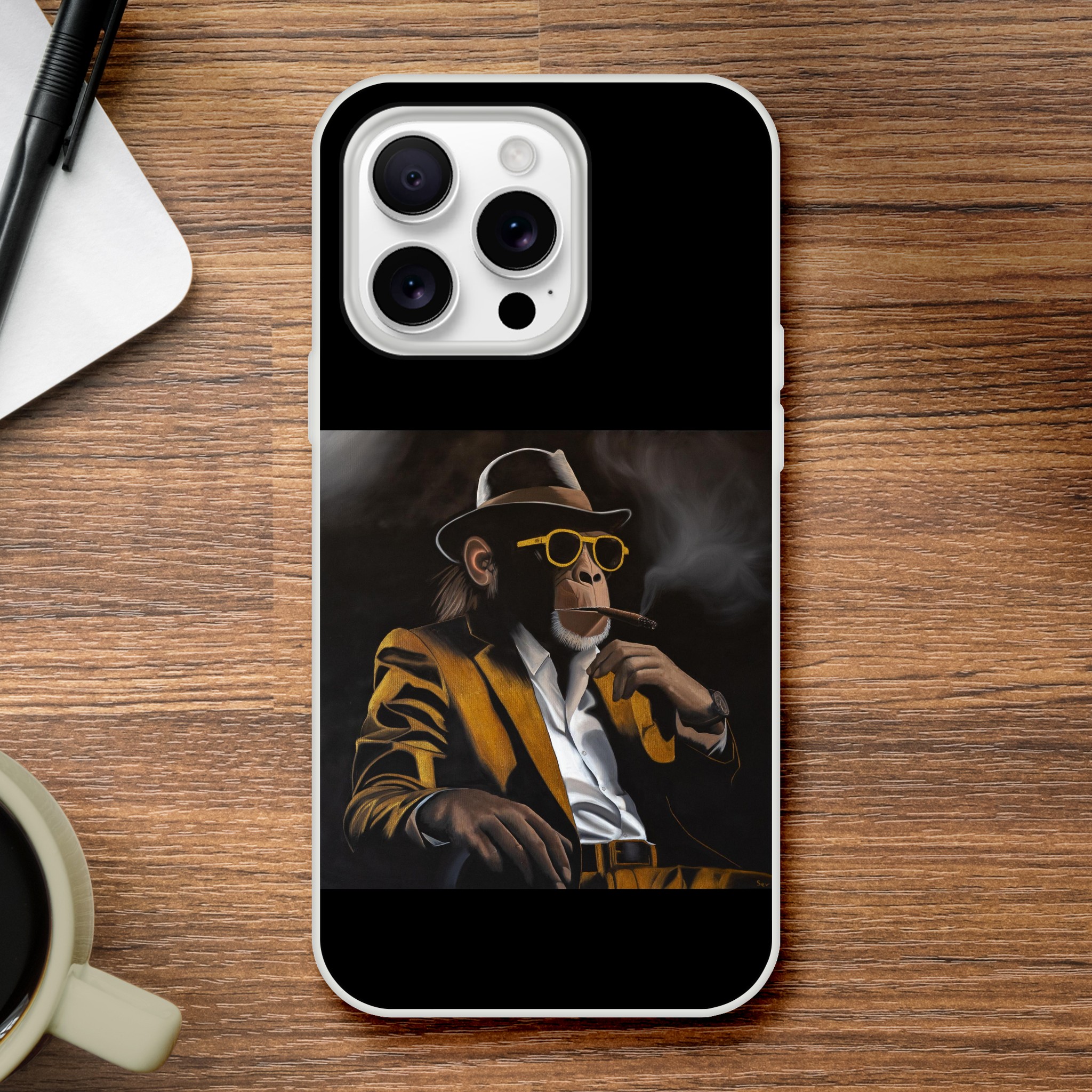 Coque flexible iPhone L'homme ou la bête, protection artistique pour smartphone