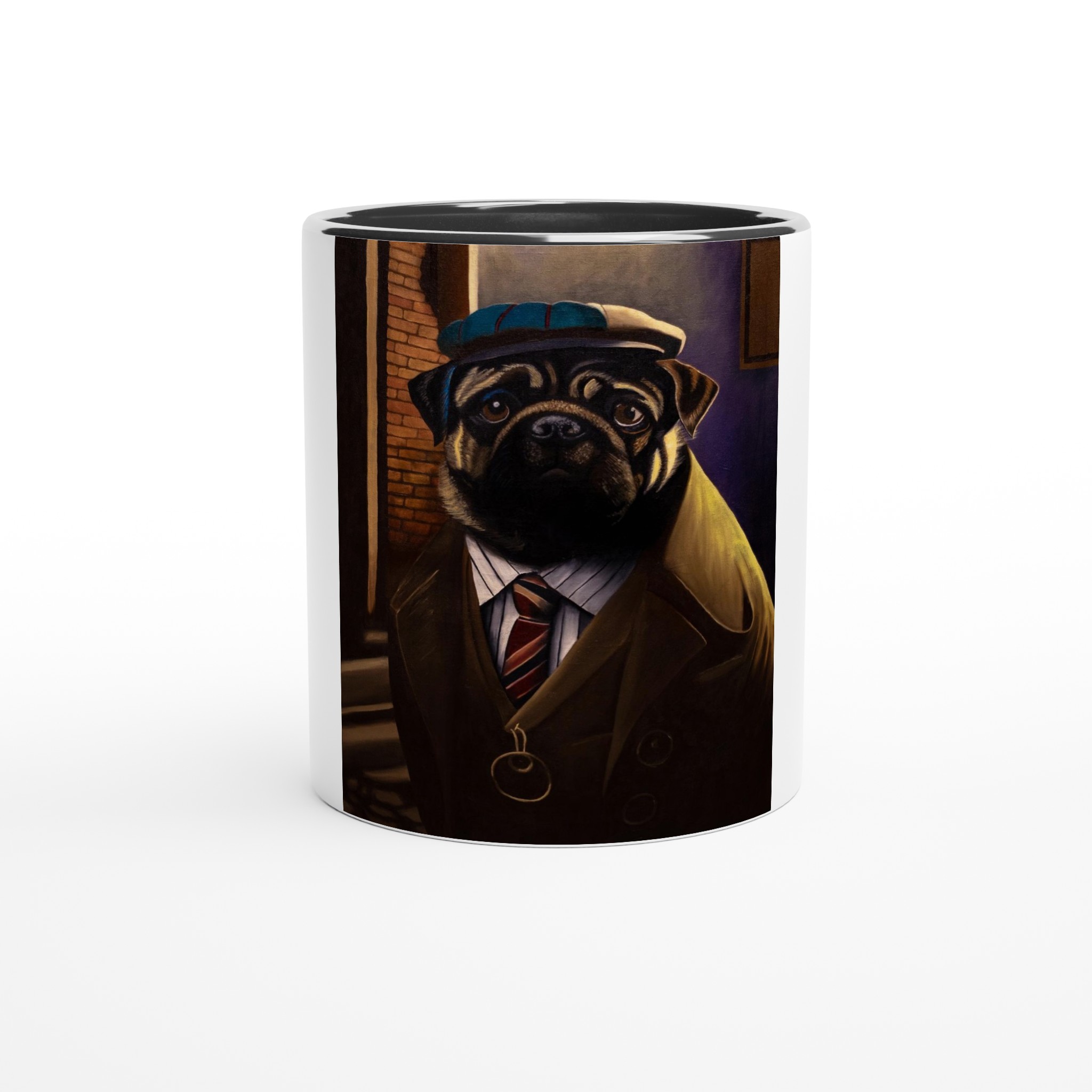 Mug céramique Perdu dans la ville, tasse design artistique avec intérieur coloré