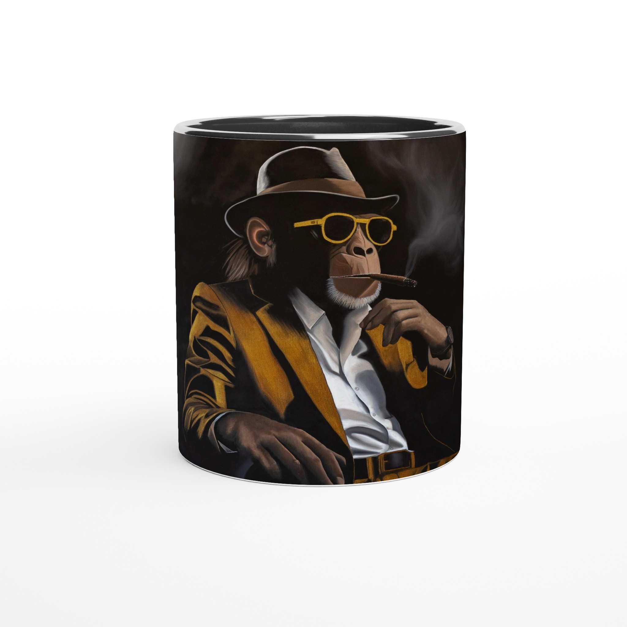 Mug céramique L'homme ou la bête, tasse design artistique avec intérieur coloré