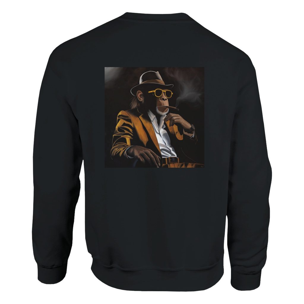 Sweat ras du cou L'homme ou la bête par Sev, design artistique symbolique et contrasté