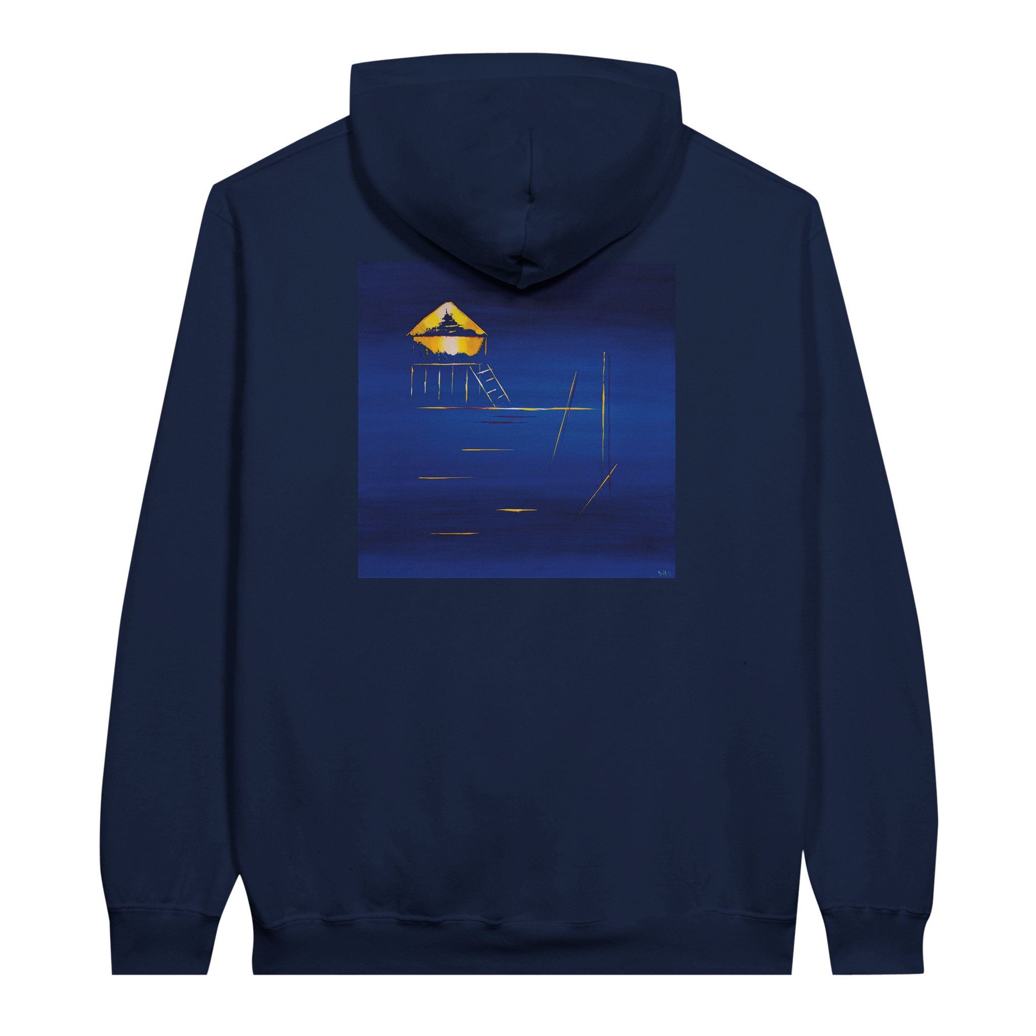 Sweat à capuche unisexe Cabane Tchanquée – Minimalisme Atlantique – design artistique signé Sev