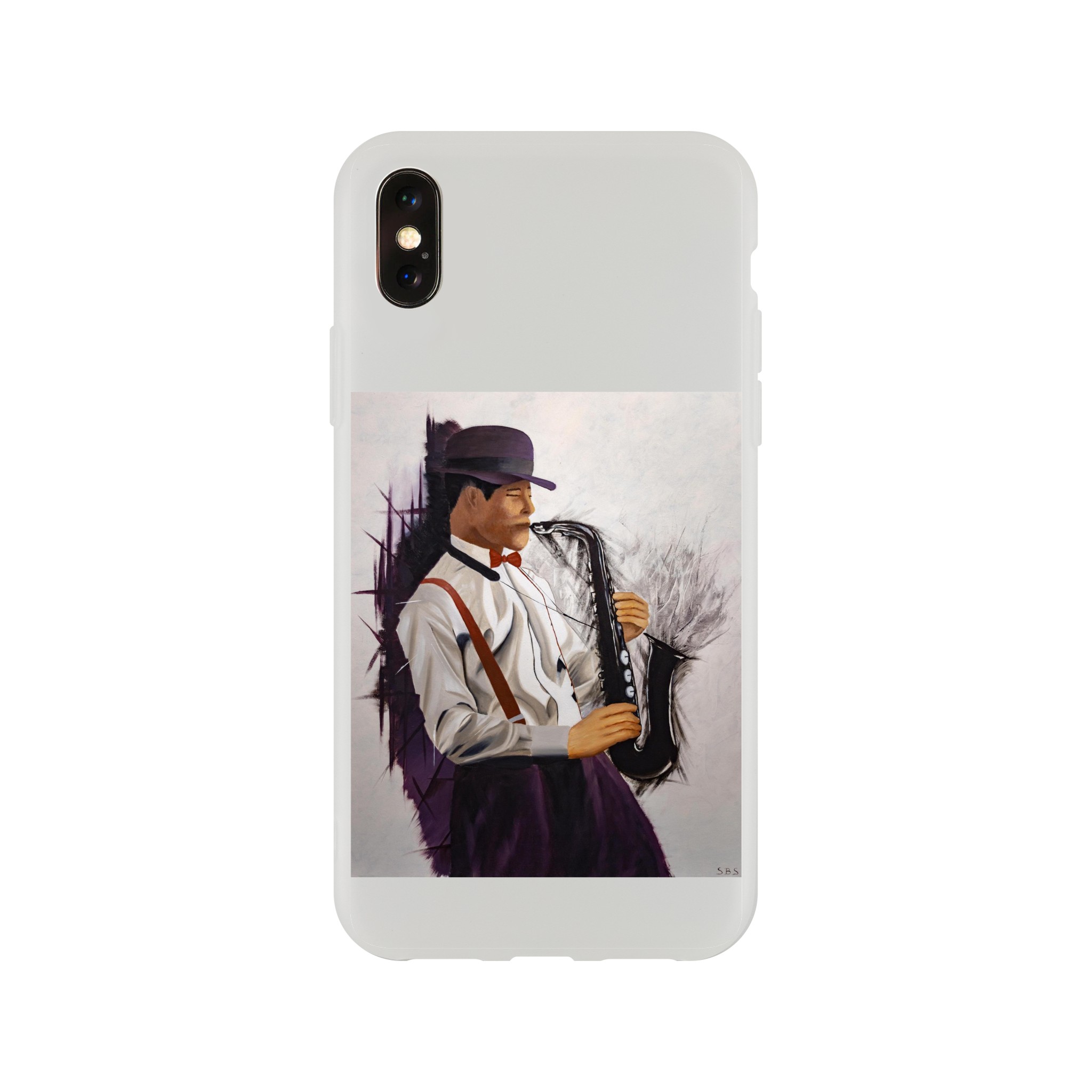 Coque flexible iPhone Éclats de musique, protection artistique pour smartphone