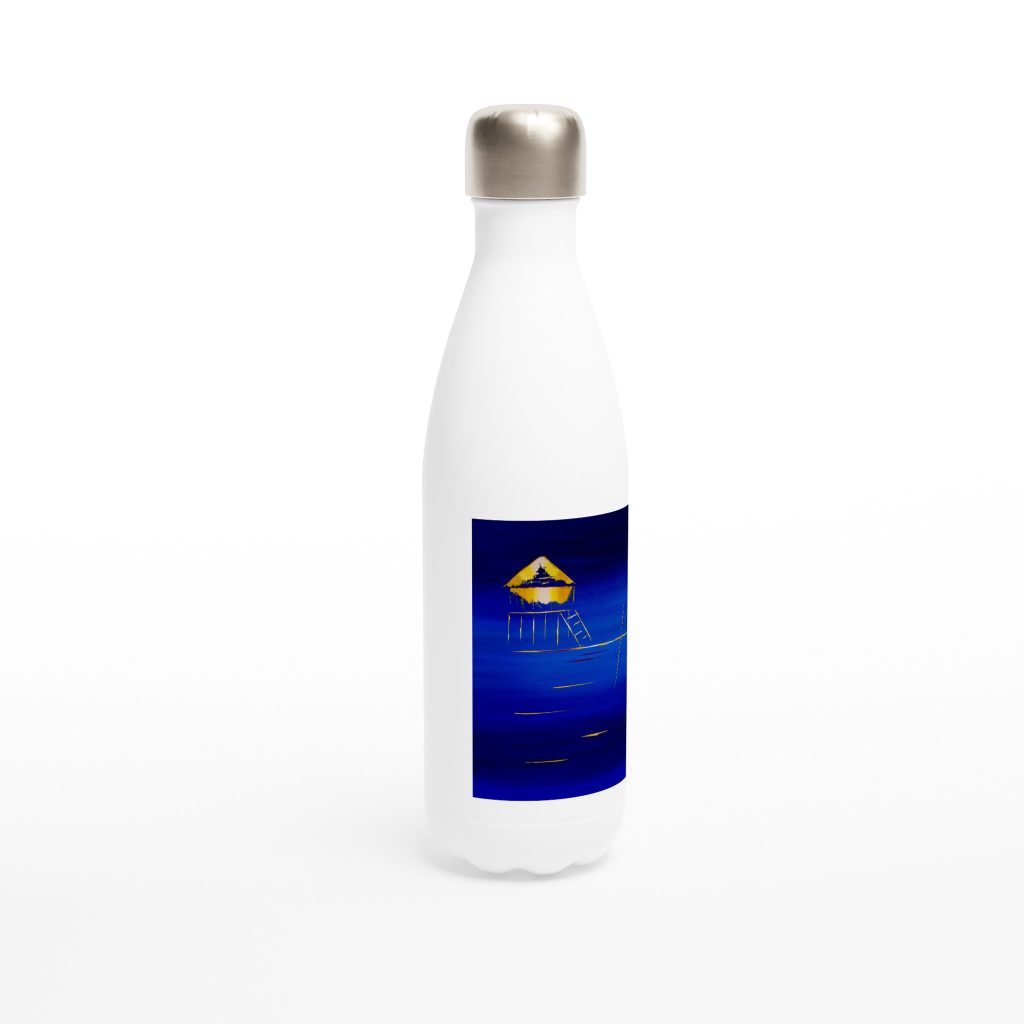Gourde isotherme Cabane Tchanquée – Minimalisme Atlantique, gourde design artistique
