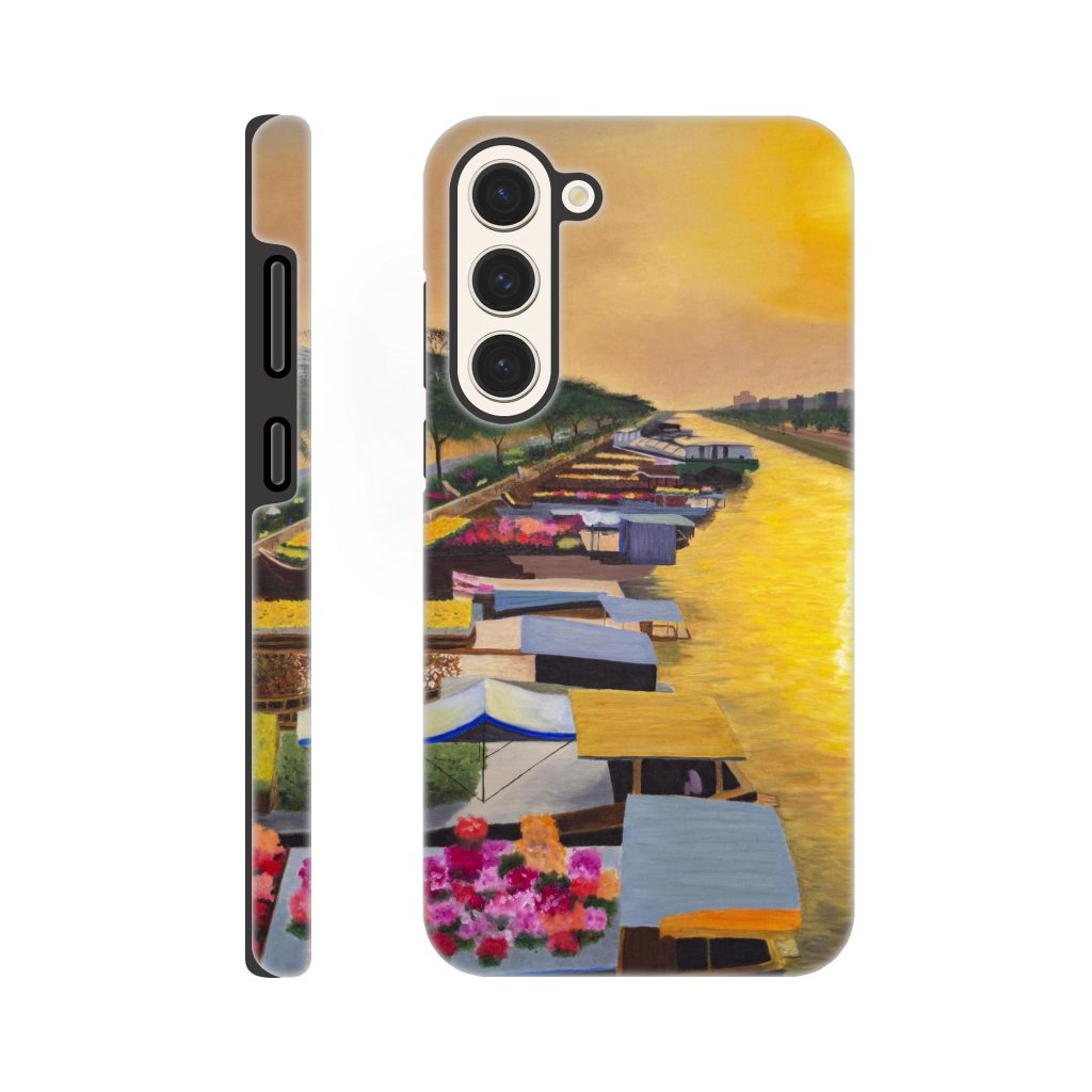 Coque résistante Samsung Éveil sur le marché flottant – design asiatique poétique signé Sev
