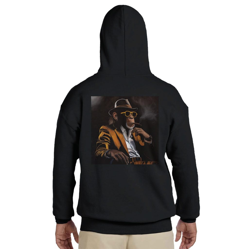 Sweat à capuche unisexe L'homme ou la bête – design artistique signé Sev