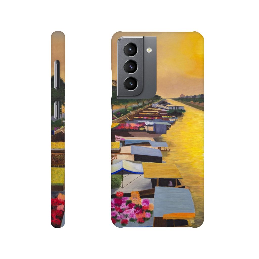 Coque Slim Samsung Éveil sur le marché flottant – design artistique inspiré d’un matin asiatique par Sev