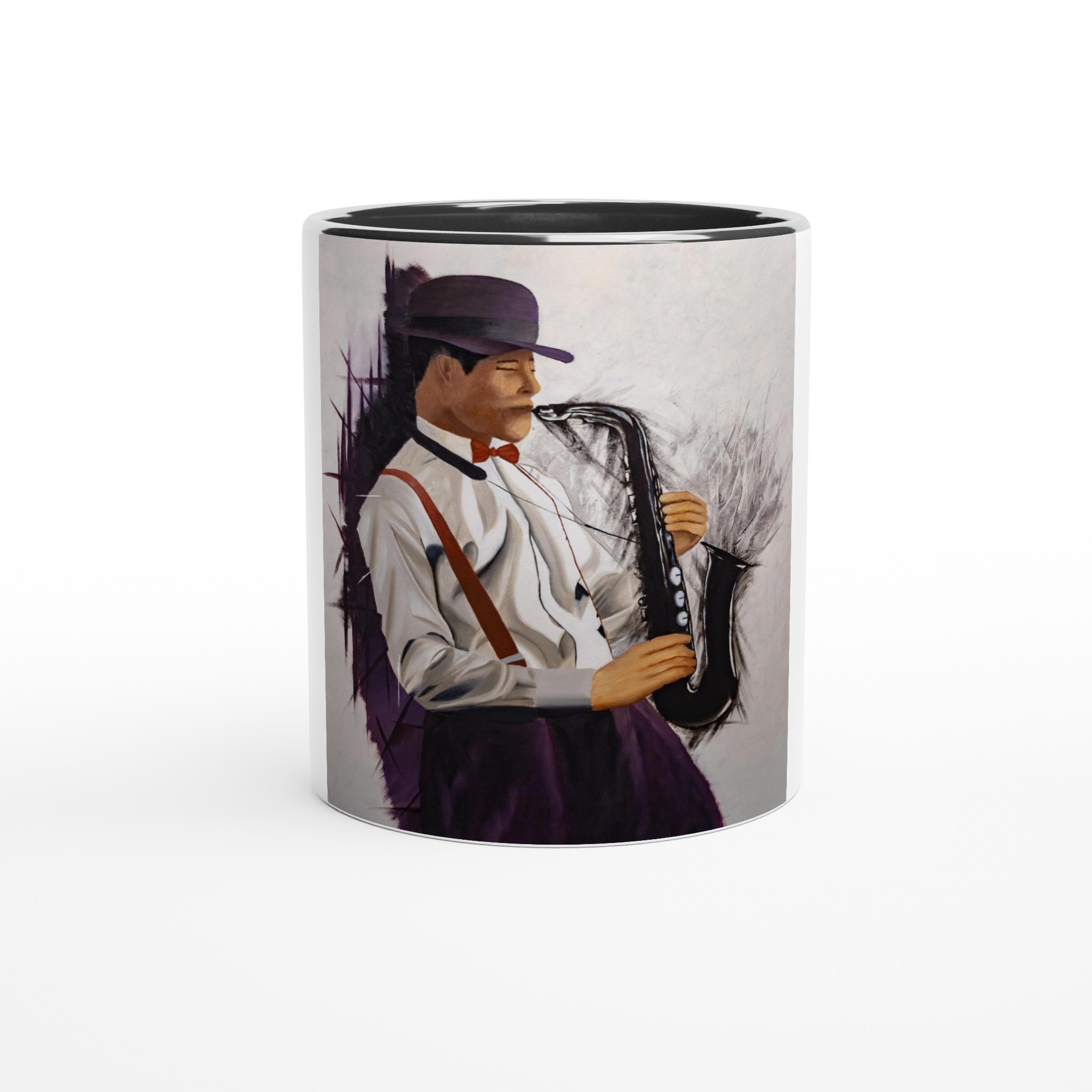 Mug céramique Éclats de musique, tasse design artistique avec intérieur coloré