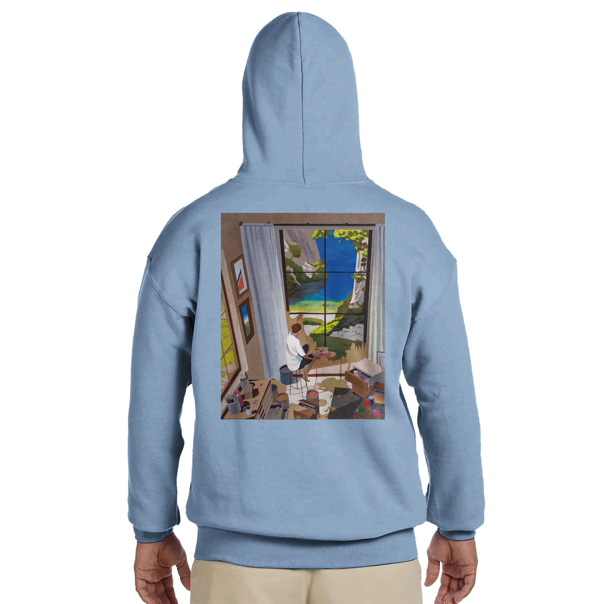 Sweat à capuche unisexe Fenêtres de l'âme – design artistique signé Sev