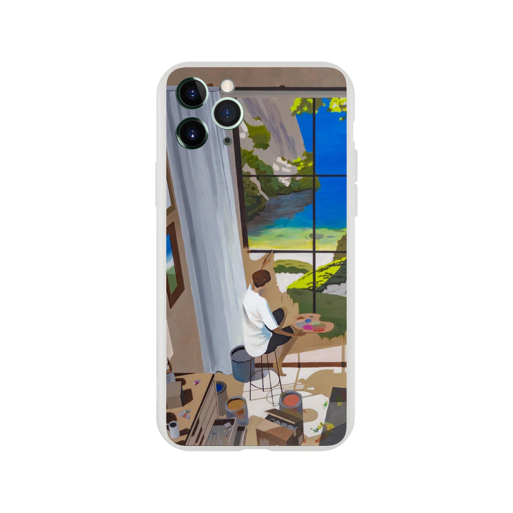 Coque flexible iPhone Fenêtres de l'âme, protection artistique pour smartphone