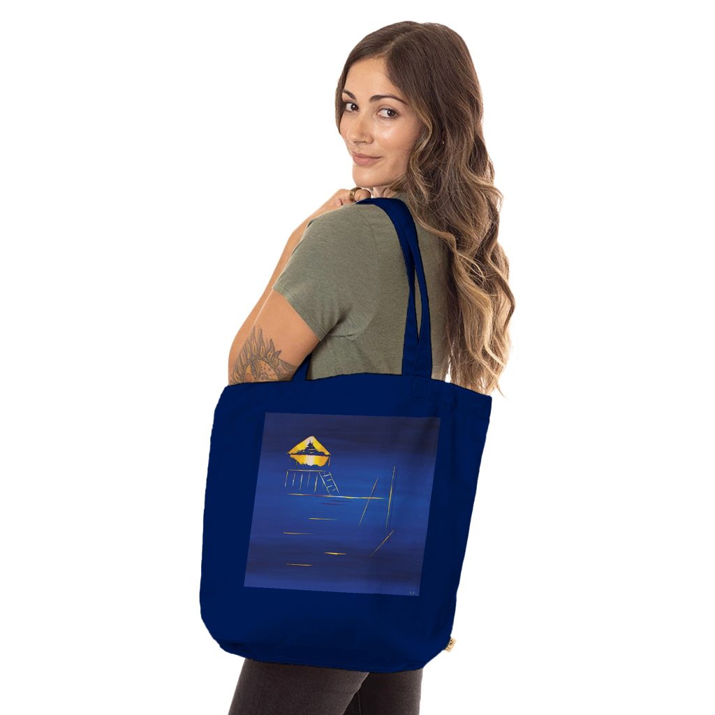 Sac fourre-tout bio Cabane Tchanquée – Minimalisme Atlantique, tote bag design artistique et écologique