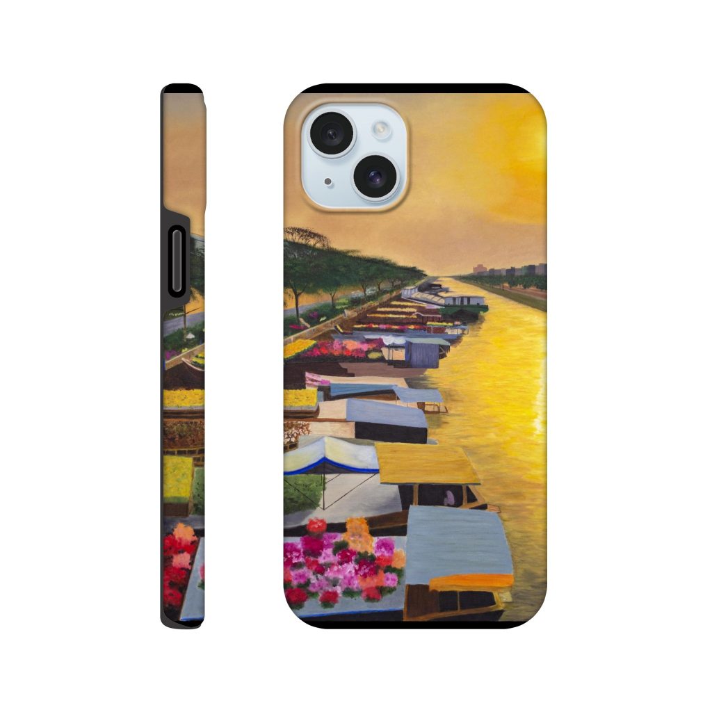 Coque résistante iPhone Éveil sur le marché flottant, protection artistique et anti-choc pour smartphone