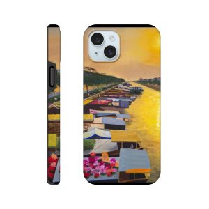 Coque résistante iPhone Éveil sur le marché flottant, protection artistique et anti-choc pour smartphone
