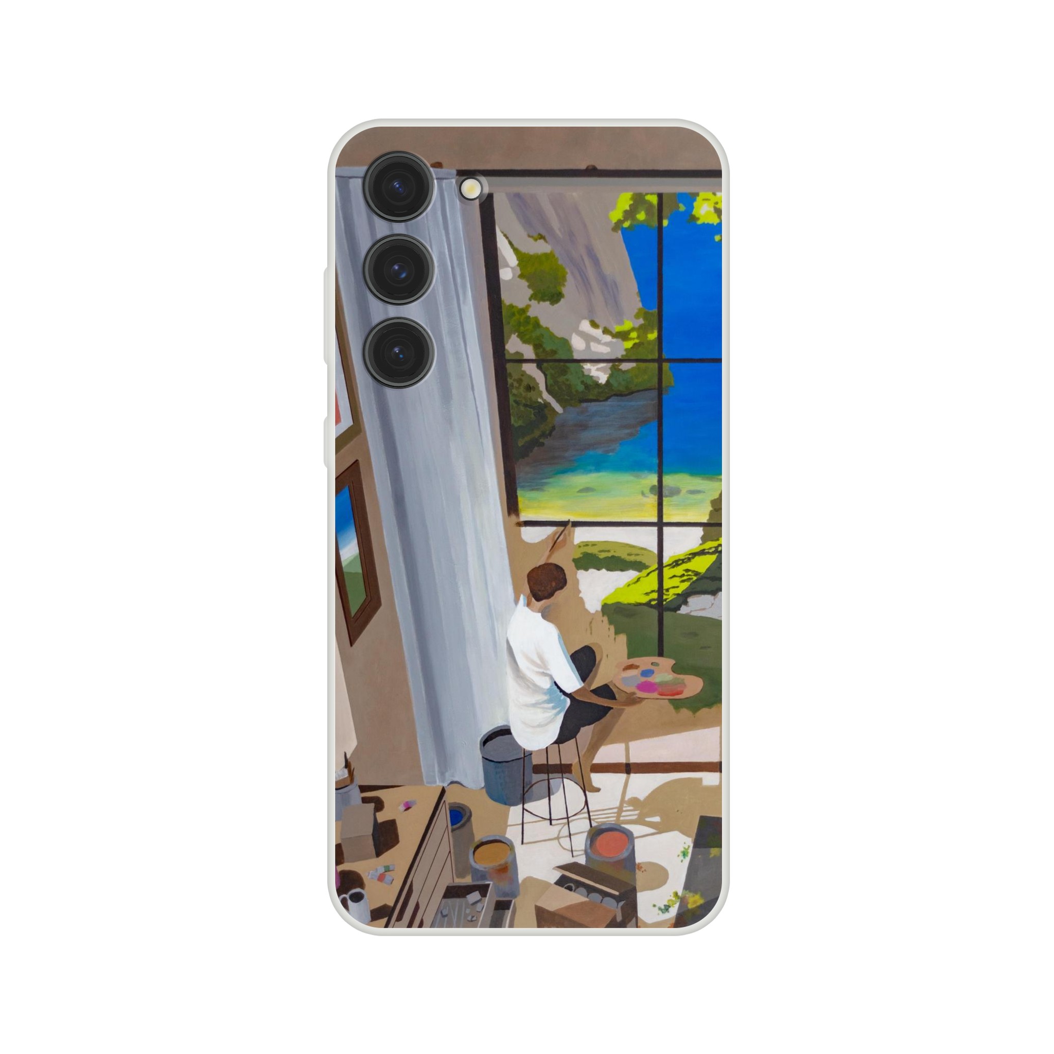 Coque Flexible Samsung Fenêtres de l'âme – design artistique abstrait inspiré du tableau de Sev