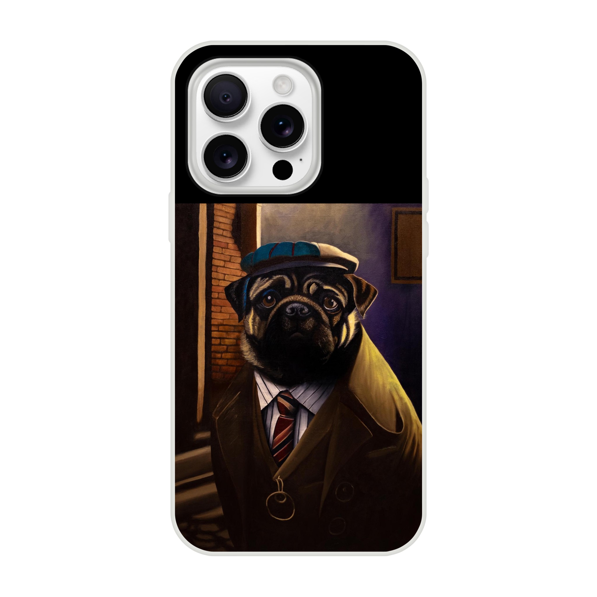 Coque flexible iPhone Perdu dans la ville, protection artistique pour smartphone