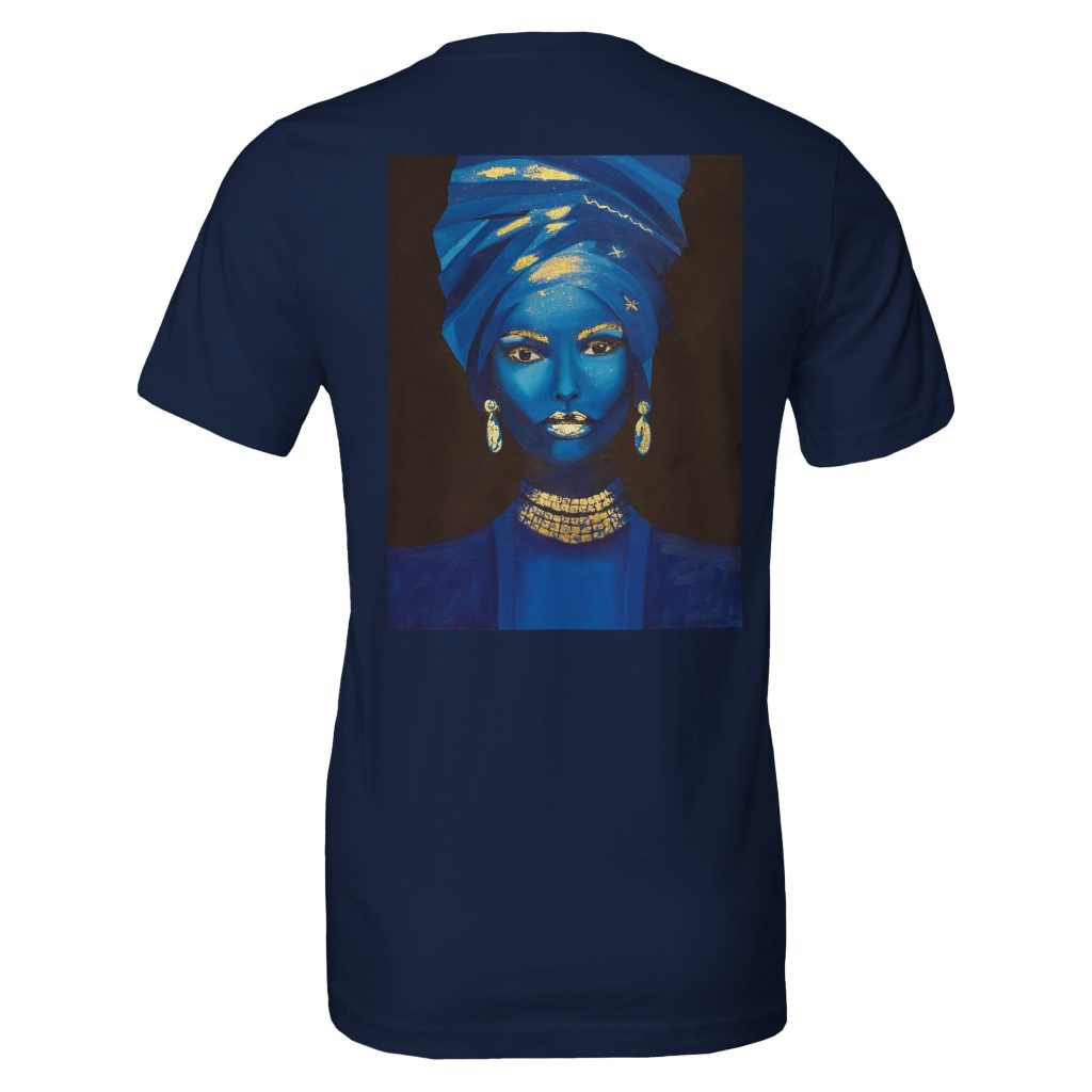 T-shirt unisexe Souveraine des sables par Sev, motif artistique inspiré du désert et de la figure féminine
