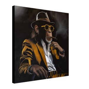 Toile imprimée L’homme ou la bête – Reproduction artistique de la peinture originale de Sev, symbolisant la dualité entre l’instinct et la raison