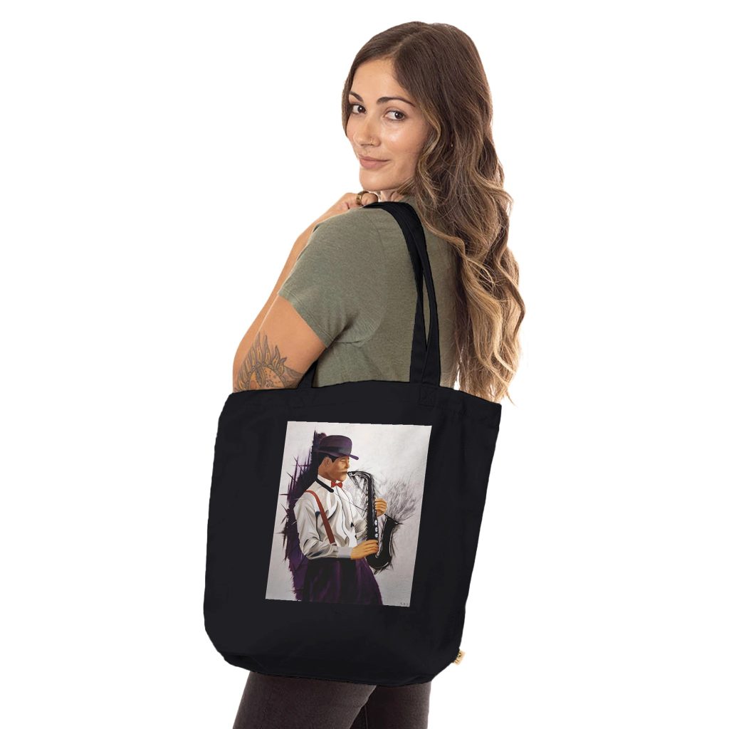Sac fourre-tout bio Éclats de musique, tote bag design artistique