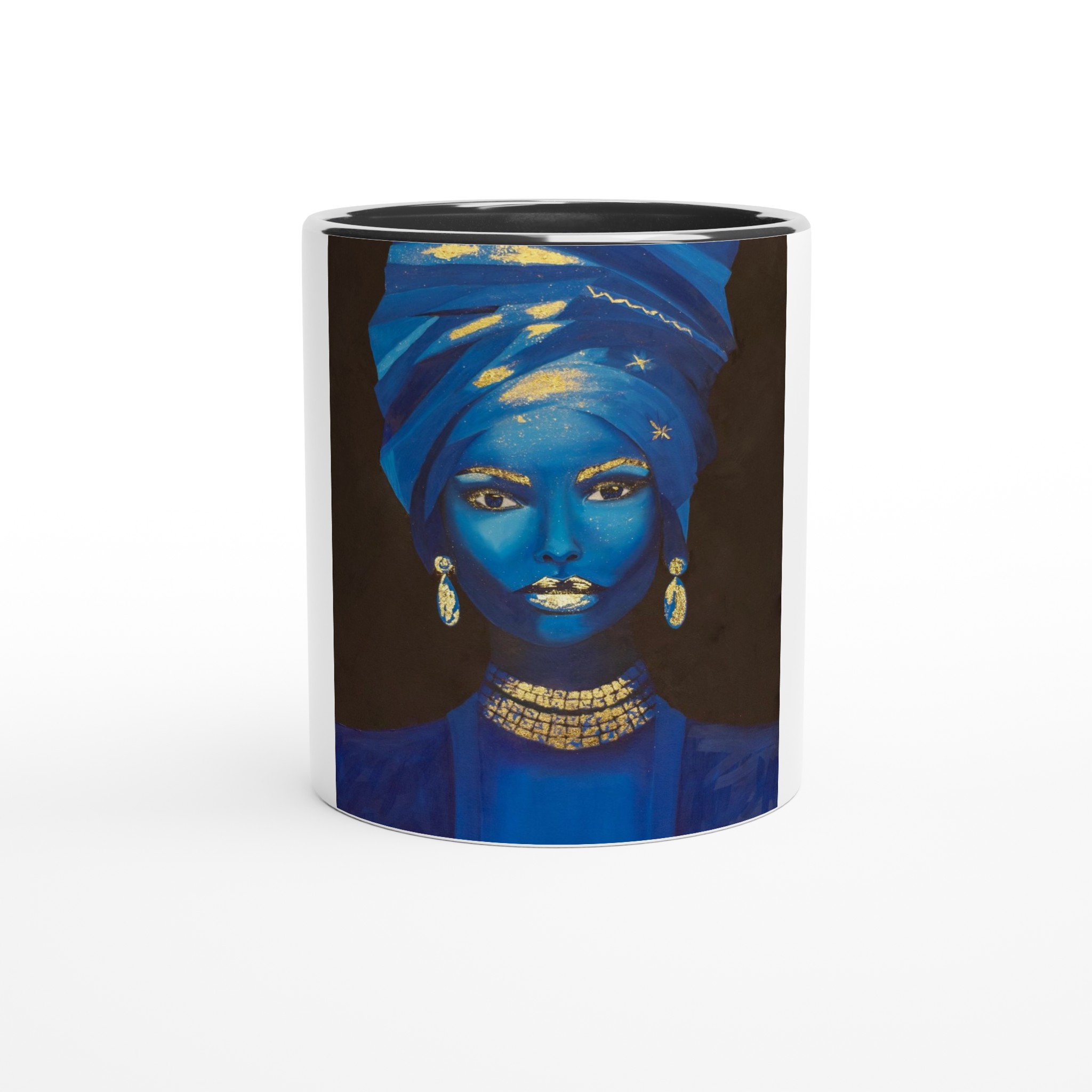 Mug céramique Souveraine des sables, tasse design artistique avec intérieur coloré