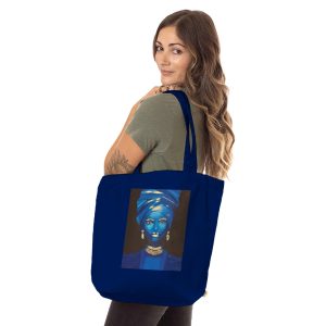 Sac fourre-tout bio Souveraine des sables, tote bag design artistique