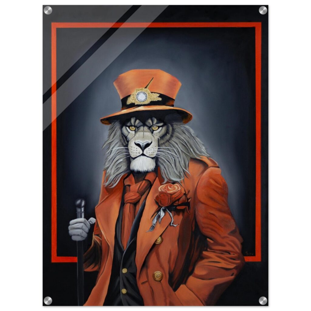 Tableau Plexiglas Le regard du maître par Sev, art contemporain lumineux et regard intense