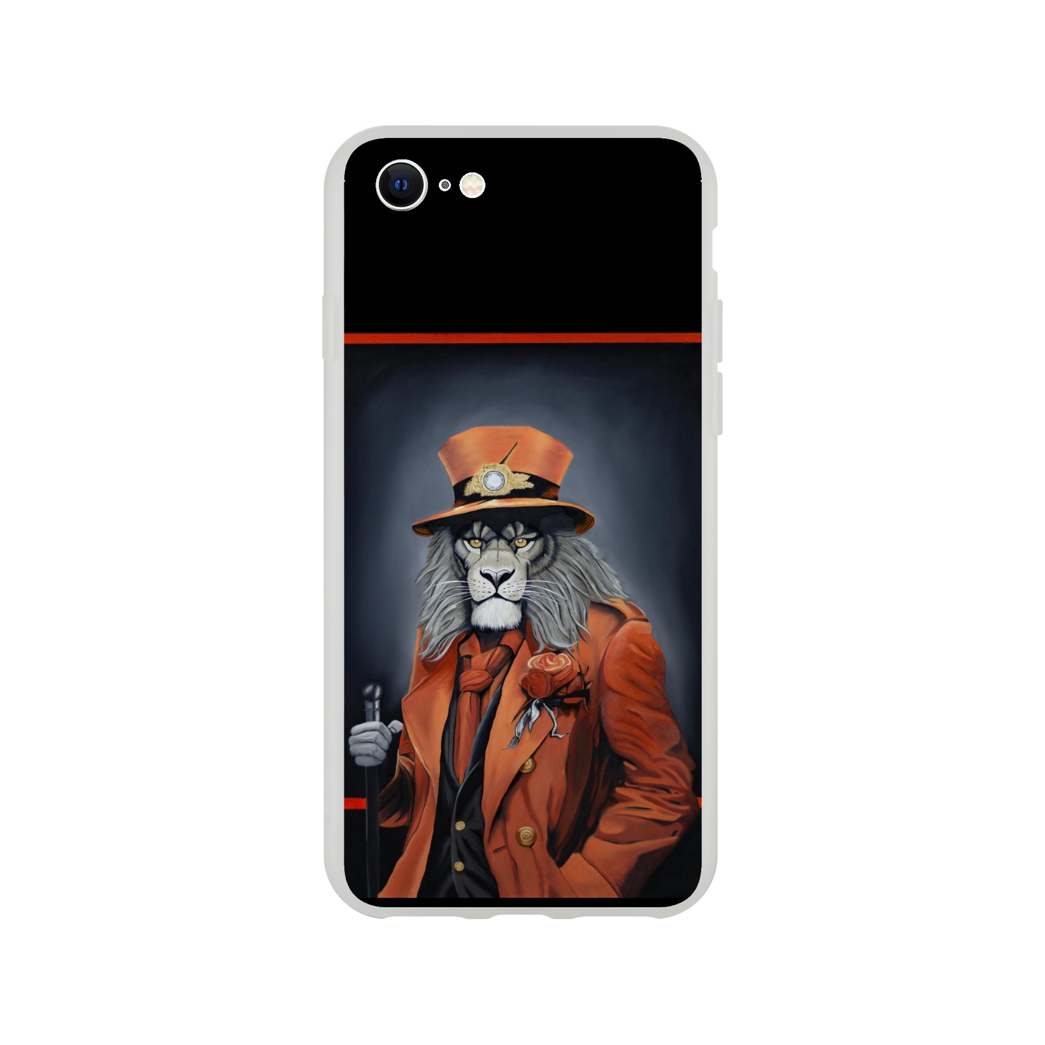 Coque flexible iPhone Le Regard du Maître, protection artistique pour smartphone