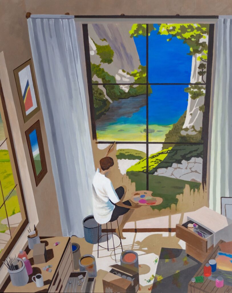 Windows of the soul - Enigmatic, introspective painting for modern interior design